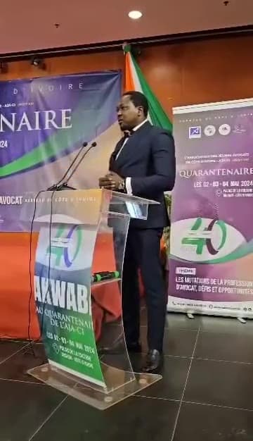 Me Frédéric NANADJINGUE distingué lors du 40e anniversaire de l’Association des jeunes Avocats de Côte d’Ivoire
